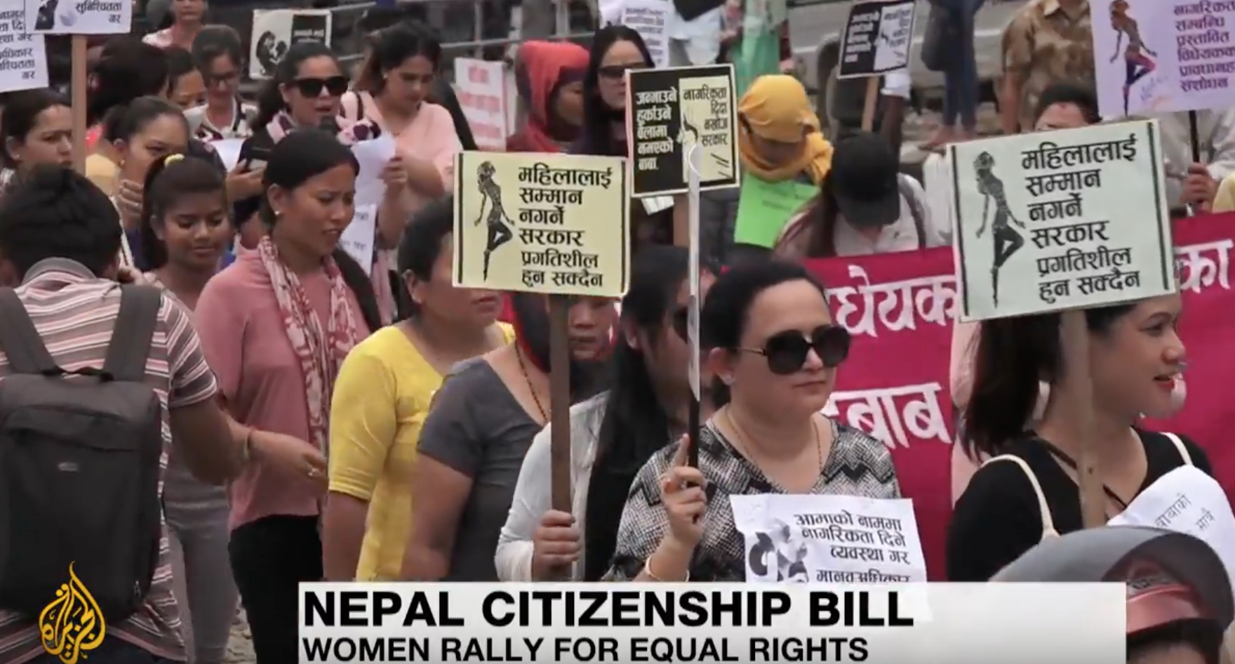 Female activists in Nepal call for equality on citizenship bill