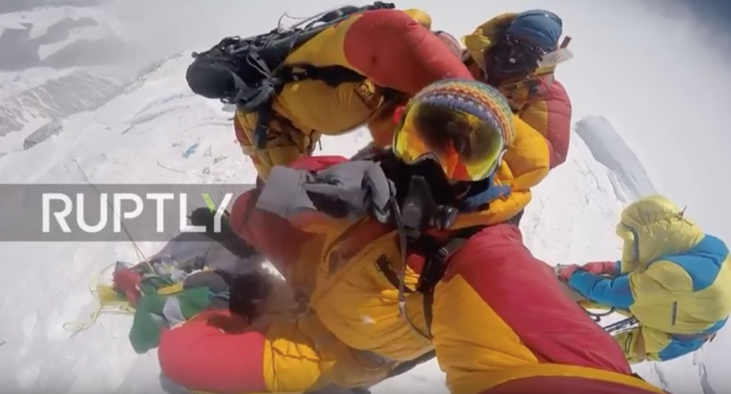 Russian Mountaineers perform a funeral for Slovenian alpinist Marko ...